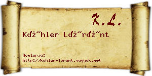 Köhler Lóránt névjegykártya