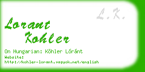 lorant kohler business card